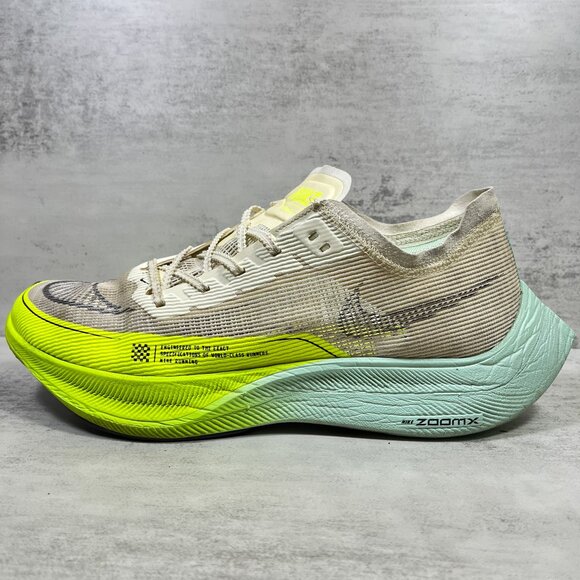 Nike ZoomX Vaporfly Next% Running Shoes - Men's Size 10.5 - Tan Yellow
